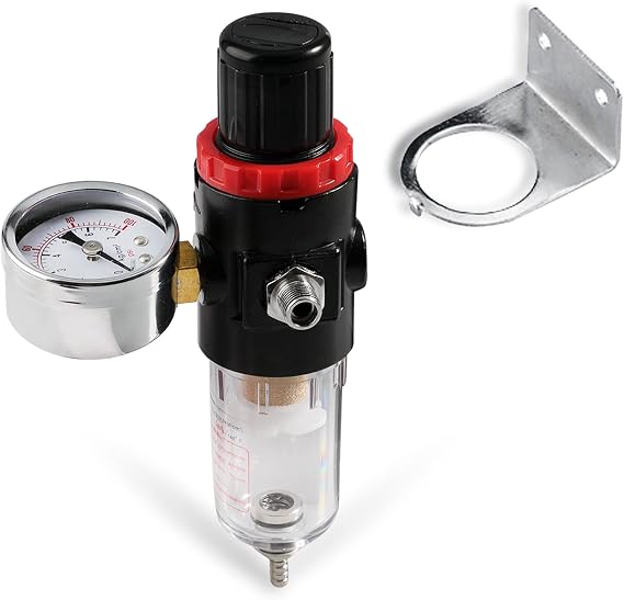 SAGUD Airbrush Compressor Air Pressure Regulator Mini Inline Filter Oil Water Trap Moisture with Airbrush Adapter,fit with Airbrush compressors