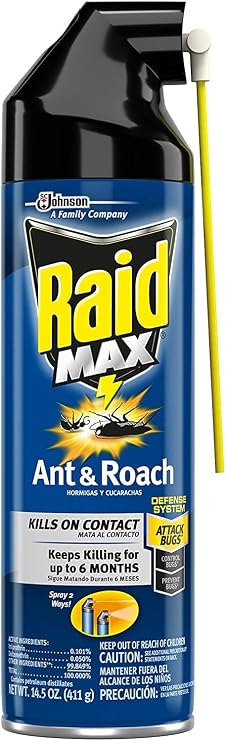 Raid Max Ant & Roach Killer Aerosol 14 oz, Pack of 4