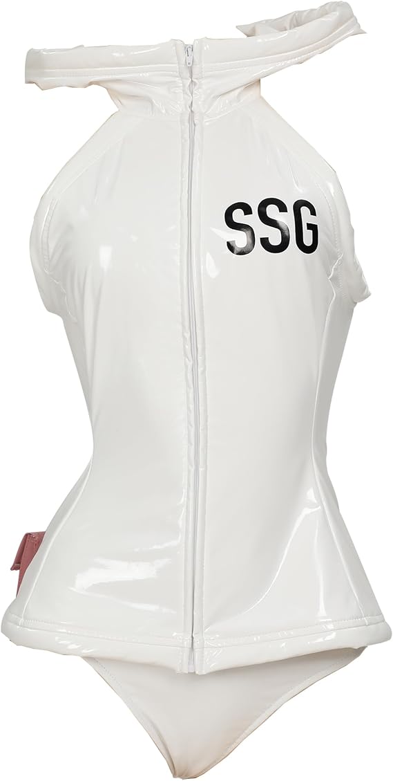 haikyuu Women Anime White Hooded Vest and Panty with Waist Bag Bracelet Cosplay Costume (white, medium)