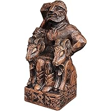 Dryad Design Norse God Thor Statue - Viking God of Thunder Art Mjolnir Pagan Altar Home Decor Wood Finish