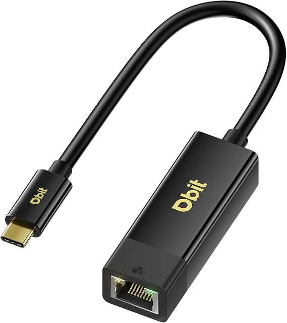DBIT USB C to Ethernet Adapter, Gigabit RJ45 to Type-C (Thunderbolt 4/3) Ethernet LAN Network Adapter, Plug and Play, Compatible with Smart Phone, MacBook Pro, iPad Pro, Surface, Dell XPS and More
