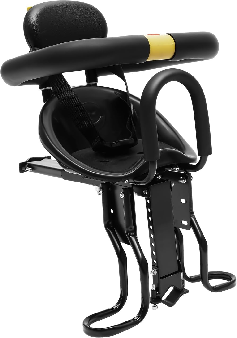 Kids Bike Seat, Universal Kids Bike Seat for Children, Front Mount Bike Child Seats Safety Carrier Front Seat with Foot Pedal & Guardrails, for Children Ages 8 Months to 6 Years Old