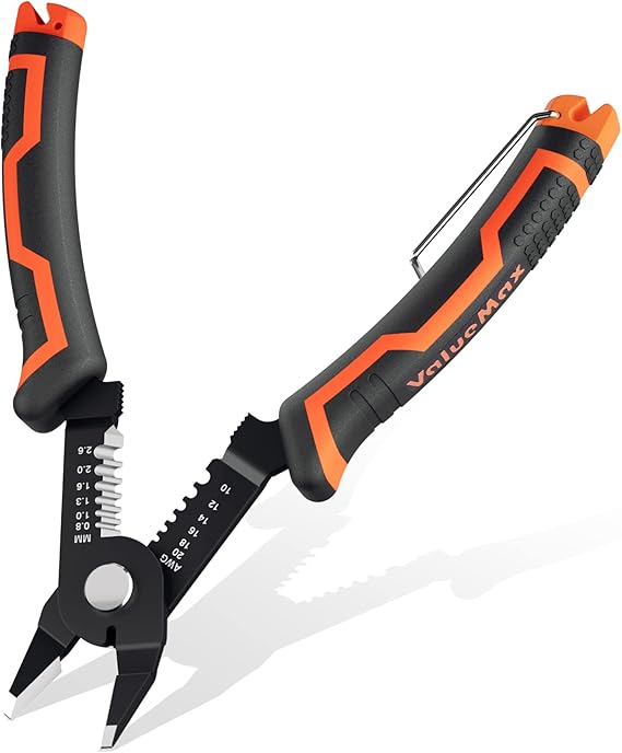 ValueMax 6-Inch Wire Stripper & Cutter, 3-in-1 Crimping Tool
