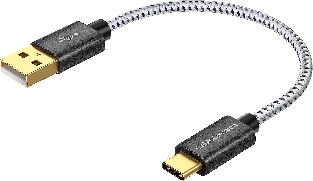 Short USB C to USB A 6inch,USB A to Type C Cord for iPhone/Laptop/Carplay | Anti Tear Braided, 0.5ft~10ft, 3A Fast Charging, 480Mbps, 56Kohm Pull-up Resistor,for Powerbank Cellphone Android Auto