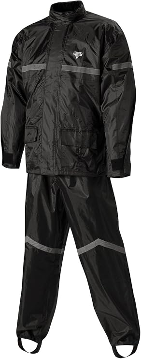 Nelson-Rigg Stormrider 2-Piece Rain Suit (Black/Black, Small)
