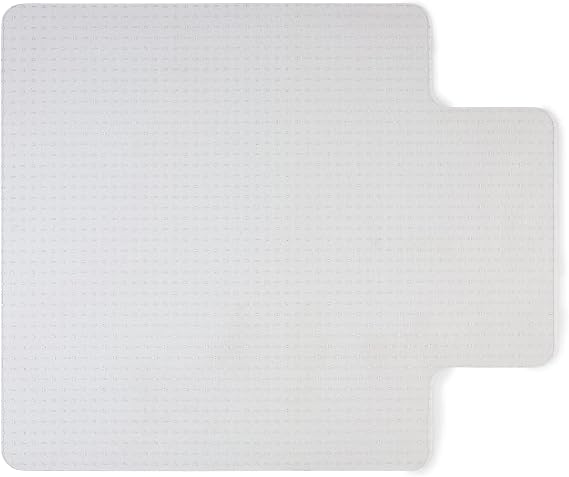 Staples Office Chair Mat, Clear, 53x45 Inch, Flat-Pile Carpet, with Lip