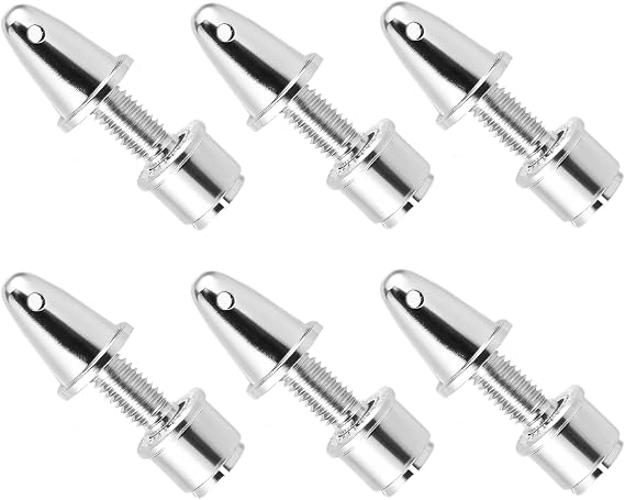 6 Pack RC Propeller Adapter, 3mm Motor Shaft Aperture to 5mm Output Axle, Aluminum Bullet Spinner Prop Saver for RC Airplane Brushless Motors DIY Parts