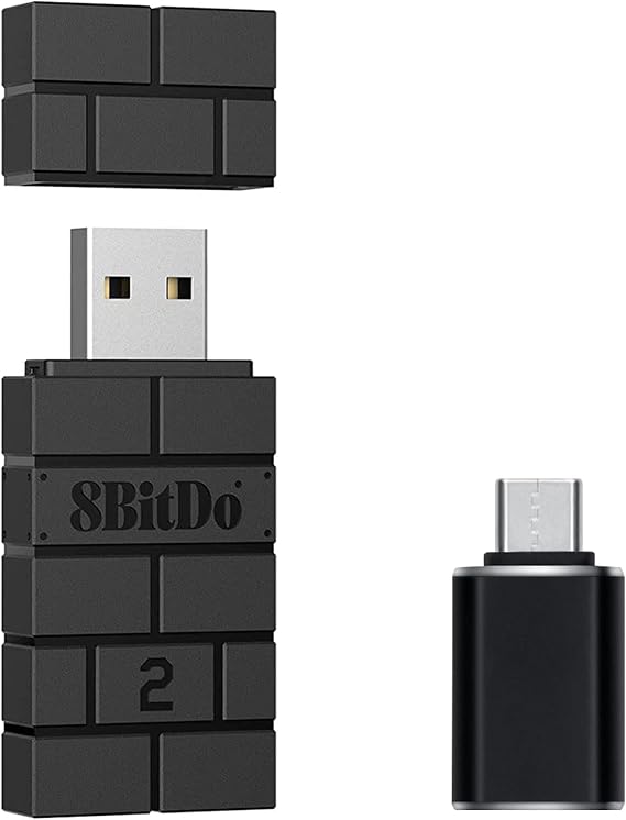 Mcbazel Wireless 8 Bit USB Adapter 2 with OTG Adapter Accessory Compatible with Nintendo Switch 2/OLED Switch/NS Switch/PS5/PS4/PC/Raspberry Pi
