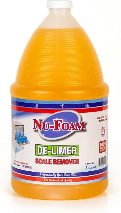 Nu-Foam Powerful Scale Remover - Dissolves Calcium & Lime Deposits in Minutes - No Scrub Formula Safe for All Surfaces - Odorless - 1 Gallon