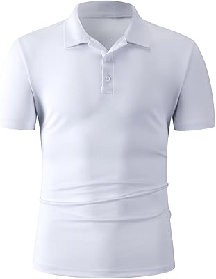 Mens Polo Shirts Summer Short Sleeve Golf Shirt for Men 3 Button Collar T-Shirt Dry Fit Casual Work Athletic Tee Shirts
