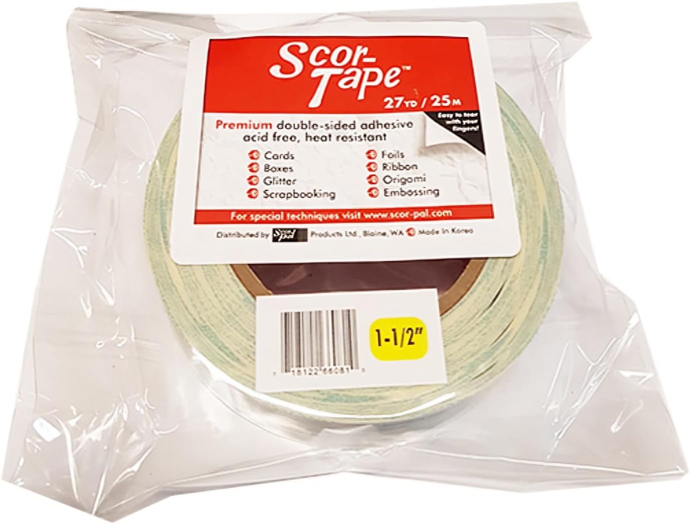 Scor-Pal Tape, 1.5-Inch by 27-Yard