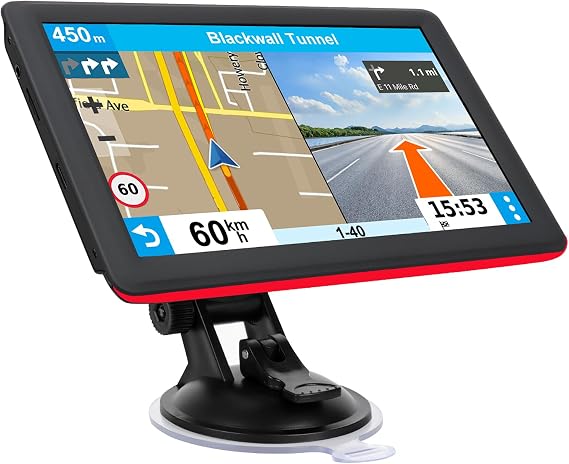 7" GPS Navigator for Car Truck RV, Car GPS Navigation System with 2026 Maps, Lifetime Free Updates, Voice Guidance, Speed & Red-Light Camera Alerts, Custom Truck Routing (Blue)