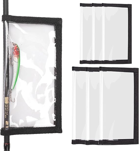 Fishing Lure Wraps 12PCS Clear See-Through PVC Fishing Lure Covers Protect Children Pets and Fishermen Safe from Sharp Hook Transparent Lures Fishing Bait Hook Storage 6L+6M
