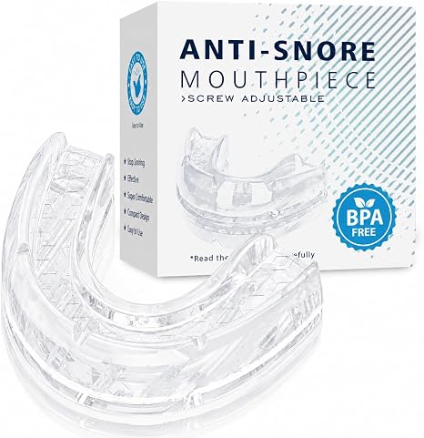 Snoring Stopper Anti Snoring Splint Ergonomic Effective Against Snoring Anti-Snoring Mouth Guard Improves Sleep Quality for Men and Women (White)
