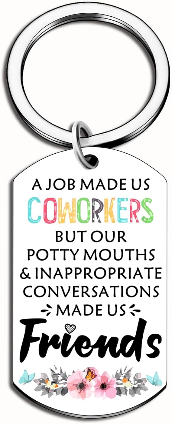 Funny Keychains for Women Coworker Gifts Co Worker Gifts for Woman Best Friend Keychains Friendship Keychain for Women White Elephant Gift Stocking Stuffers for Coworkers Work Keychain