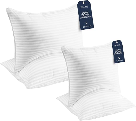 Beckham Hotel Collection Queen Size Bed Pillows & Euro Size Throw Pillows - Sets of 2