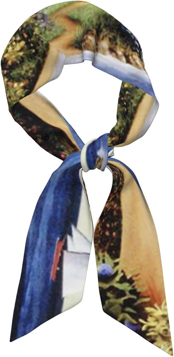 Silky Satin Oblong Scarf - 46.9" Long Hair Scarf & Neck Wrap For Women, Lightweight Travel Accessory