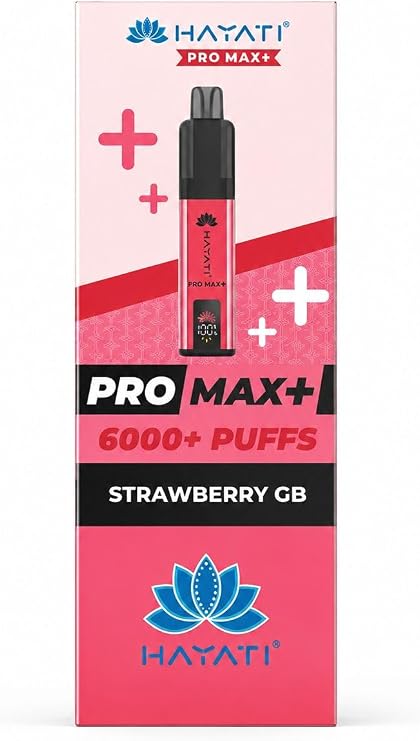 Hayati Ultra Pro Max 6000+ Puffs Strawberry GB, Smooth Draw & Long Lasting