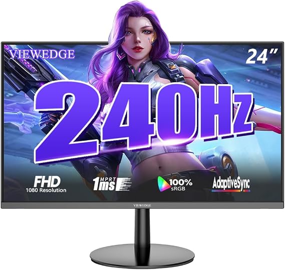 Viewedge Gaming Monitor 24 inch 240Hz, VA 1ms, FHD 1080p Computer Monitor