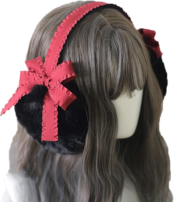 BPURB Cute Plush Warm Earmuffs Kawaii Girls Women's Lolita Warmer Muff Ear Cover Lovely Fold Headband Accessories