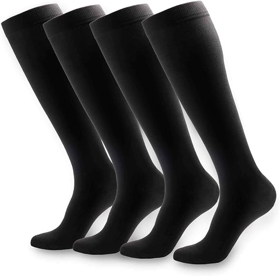 NOVAYARD Compression Socks for Women and Men Support Graduated 15-20 mmHg Medias De Compresion Mujer(4 Pairs)