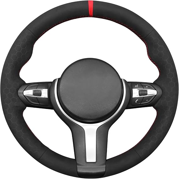 MEWANT Stitch On Custom Fit Steering Wheel Cover for BMW M Sport