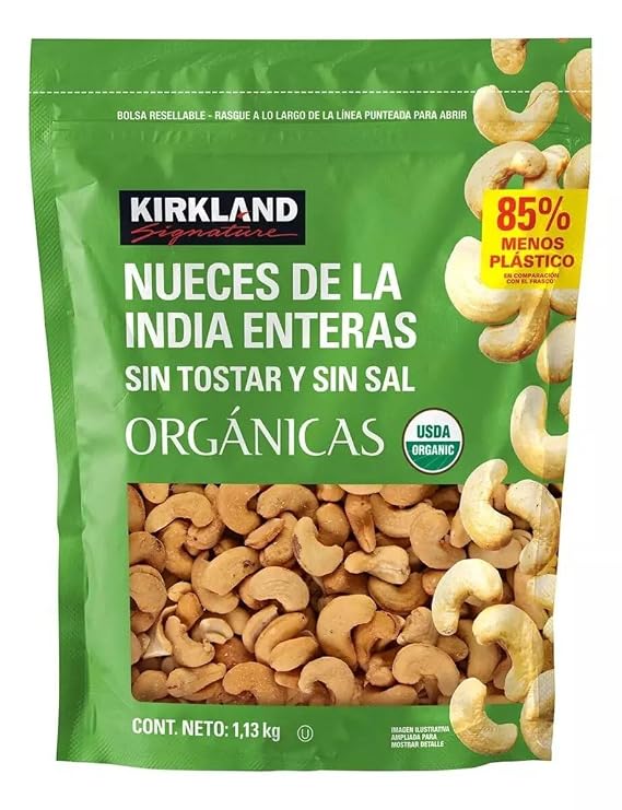 Kirkland Signature Organic Whole Cashews Unsalted Unroasted, 40 Ounce