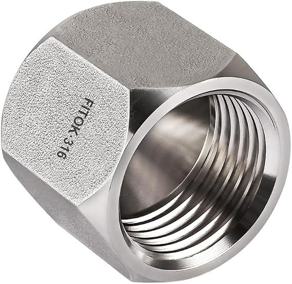37 Degree Flared Tube Cap 1" JIC Female SAE070112 316 Stainless Steel 3000 psi, SS-TC-AN16