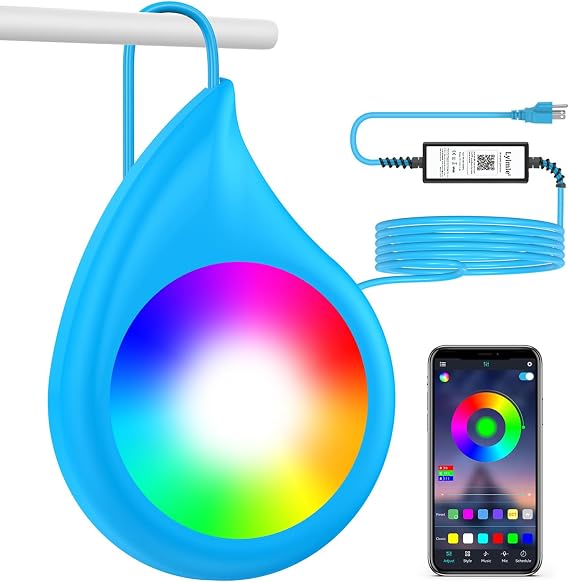 LyLmLe LED Pool Light, 20W RGB Dimmable Submersible Light with APP & Magnet