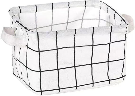 Collapsible Laundry Basket With Wheels, Foldable Cotton Fabric Hamper for Dirty Clothes, Toys, and Blankets Storage, Space-Saving Rolling Bin for Small(Square white)