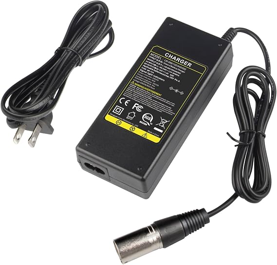 44V 1.5A 3-Pin XLR Charger for 36V Lead Acid Battery MX500, MX650, GT