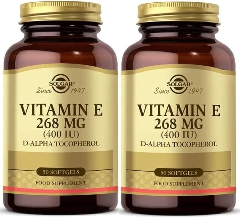 Solgar Vitamin E 268 mg (400 IU) D-Alpha Tocopherol, 50 Softgel, 2'li Paket