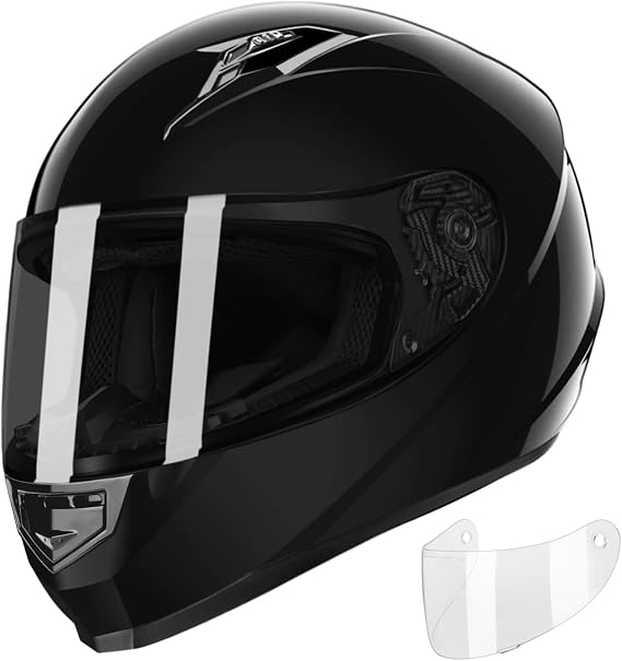 GLX GX11 Compact Full Face Motorcycle Helmet w/ Tinted Visor, DOT