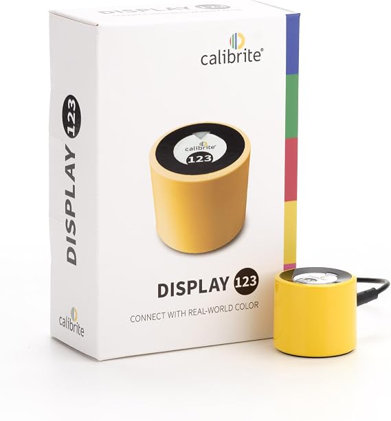 Calibrite Display 123 Monitor Calibration Colorimeter for Photo Editing and Color Accurate Viewing, Easy 1 2 3 Software Workflow, USB C Connection, and Before and After Check, Supports 2 Displays