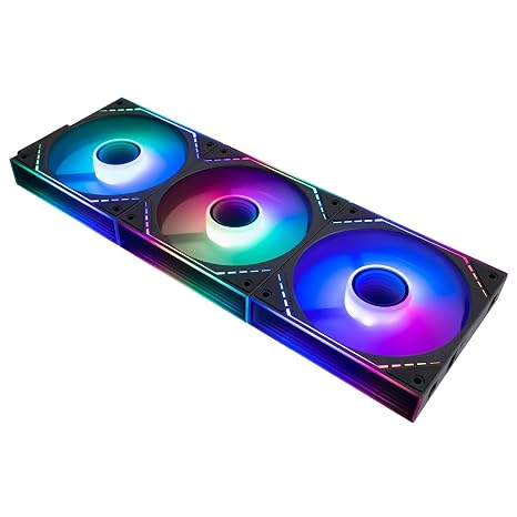 TR-Thermalright TL-M12QR-S X3 Case Fan Infinite Mirror ARGB-120mm PWM Cooling,1500RPM Speed,Quiet Stackable Fans-Reverse,for PC Cooling Systems,3-Pack Black