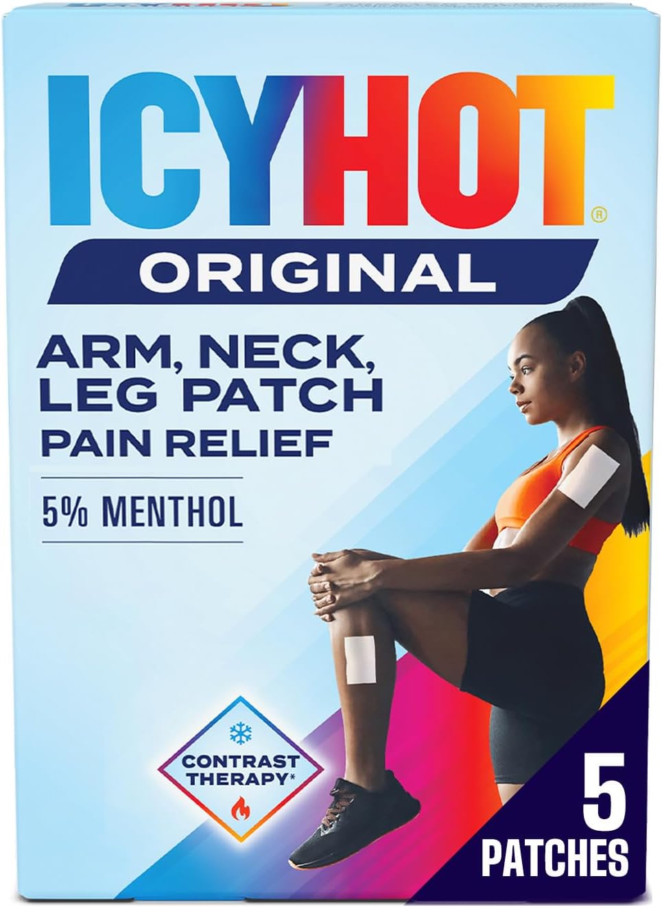 Icy Hot Original Small Pain Relief Patches 5 Count Powerful Targeted Relief for Arm, Neck & Leg