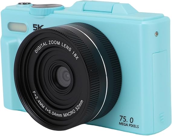 EBTOOLS 5K Digital Camera 75MP HD Auto Focus Mirrorless Camera Interchangeable Lens Camera Compact System Camera 3" Flip Screen 18x Digital Zoom WiFi for Photography