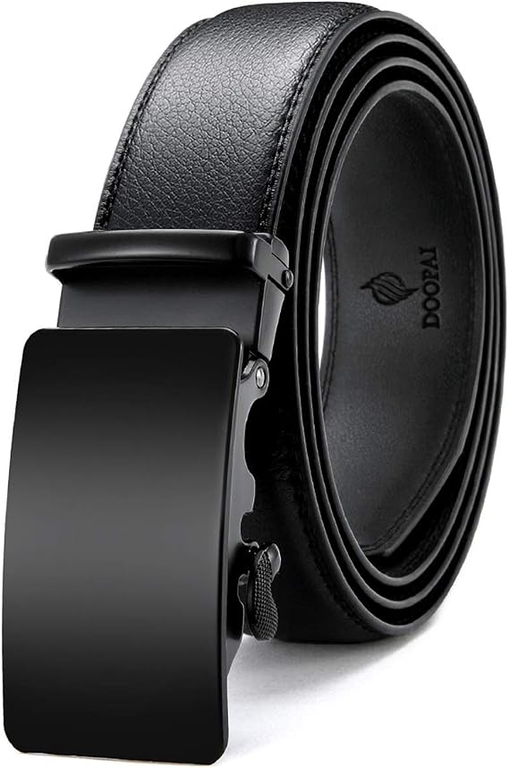 DOOPAI Men's Ratchet Dress Belt - Adjustable 1 3/8" Genuine Leather