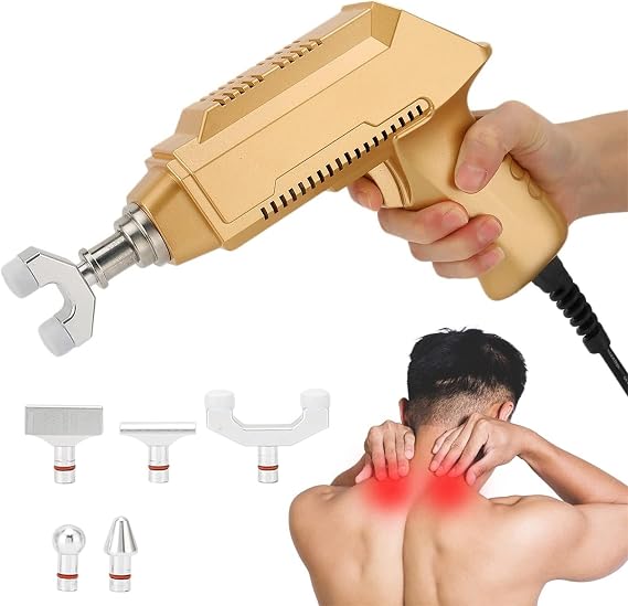 Adjusting Vertebrae and Joint Relief Massage Electric Chiropractic Adjustment Tool with 6 Massage Heads, 1500N Spine Chiropractor Adjuster Massager