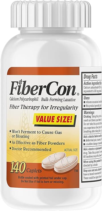 FiberCon Fiber Therapy for Regularity, Caplets 140 ea, Pack of 5