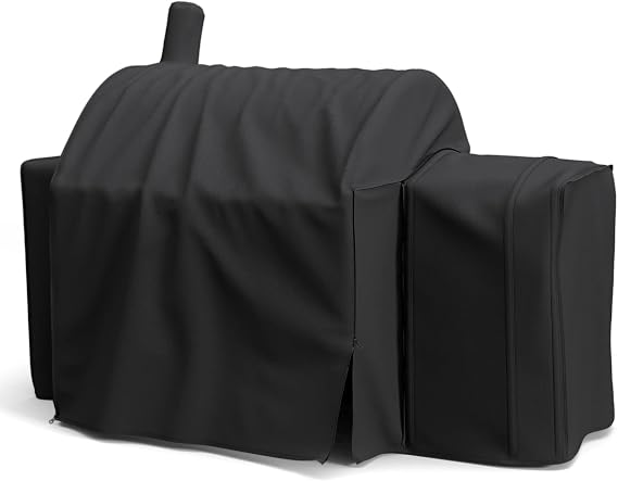SHINESTAR 3737 Grill Cover for Char-Griller 2137 Outlaw, Competition Pro, Kingsford Barrel Charcoal Grill 30", Heavy Duty Waterproof Smoker Cover, Special Zipper Design