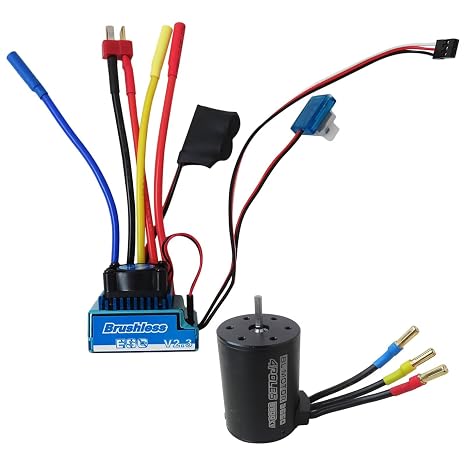 3650 3900KV Brushless Motor +120A ESC Combo Set for 1/10 1/8 RC Car Accessories