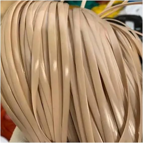 ECYC Ltd 5mm Flat Rattan Wicker Repair Material, Rattan Strips PE Synthetic Rattan Weaving Material Plastic Rattan Material for Rattan Furniture Repair and Fixing, DIY Chair, Basket, Crafts, 16.4 Feet