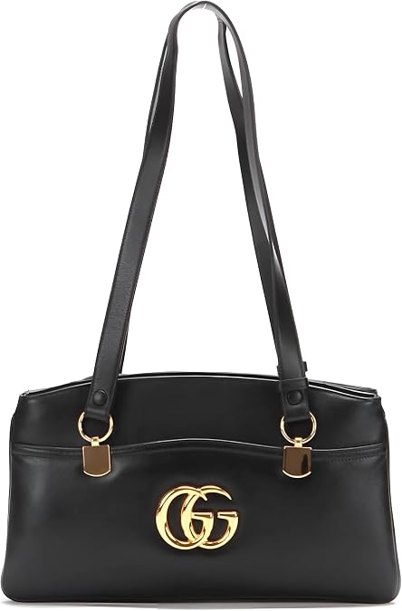 Gucci Soho Leather Top Handle Bag Zip Gold Leather Shoulder Italy Handbag New