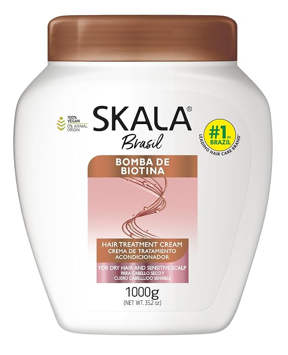 SKALA Bomba de Biotina 2-in-1 Treatment Cream and Leave-In Conditioner Strength and Biotin Boost for All Hair Types, 35.2 oz