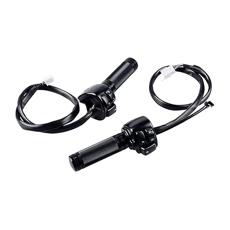 Motorcycle Switches Control w/Wiring Harness and Custom Hand Grips Compatible with 1996-2012 Harley 1" Handlebar