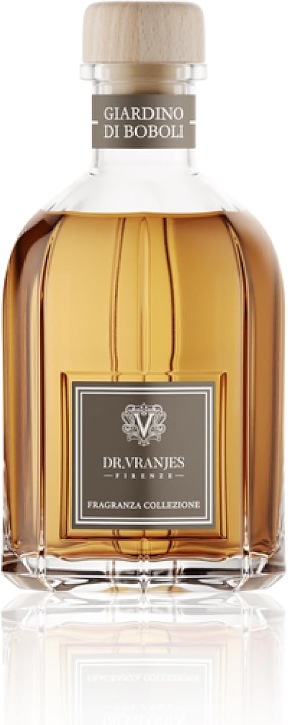 Dr. Vranjes Giardino di Boboli Diffuser 250 ml + Double Pack of White Sticks (3 Pieces Bundle) - Luxury Home Fragrance, Reed Diffuser, Main Scent Floral, Made in Italy