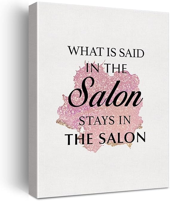 LEXSIVO Pink Modern Print Canvas Wall Art - Home Decor: 'What is Said in the Salon' Painting, 12x15, Framed, Ready to Hang