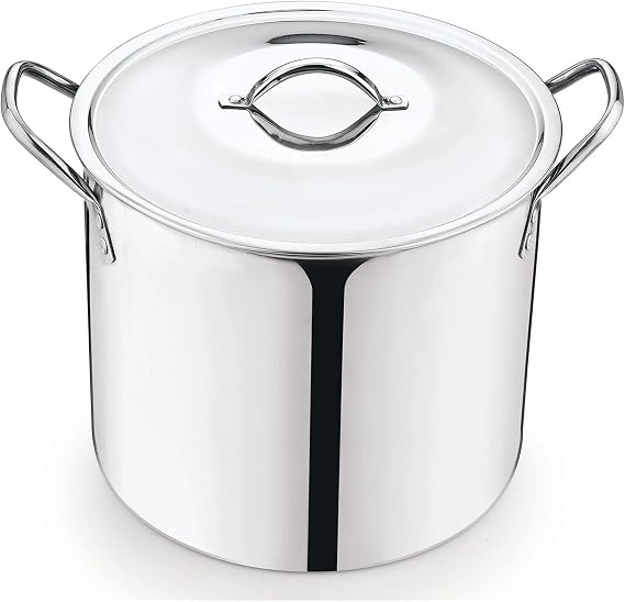 Stainless Steel Pot 12-Qt scald-resistant handle with metal lid Stock Pot Holds 3 gallons of soups and stews Soup Pots for kitchen