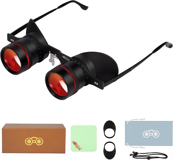 BIJIA 3X Hands-Free Binocular Opera Glasses, for concerts, theater, opera, sports events, travel, museum, close-up wildlife viewing and fishing, clear edge-to-edge optics, adjustable focus (HD lenses)